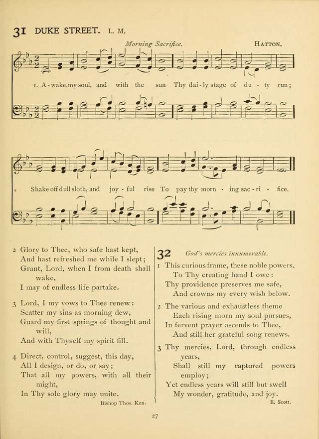 School and College Hymnal: a collection of hymns and of selections for responsive readings page 27