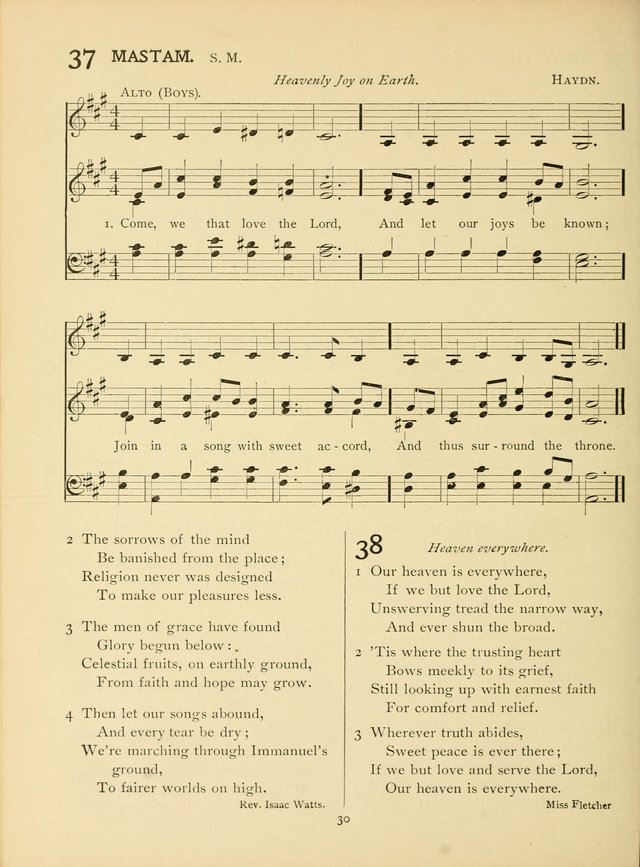 School and College Hymnal: a collection of hymns and of selections for responsive readings page 30