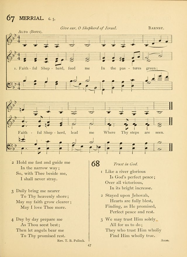 School and College Hymnal: a collection of hymns and of selections for responsive readings page 49