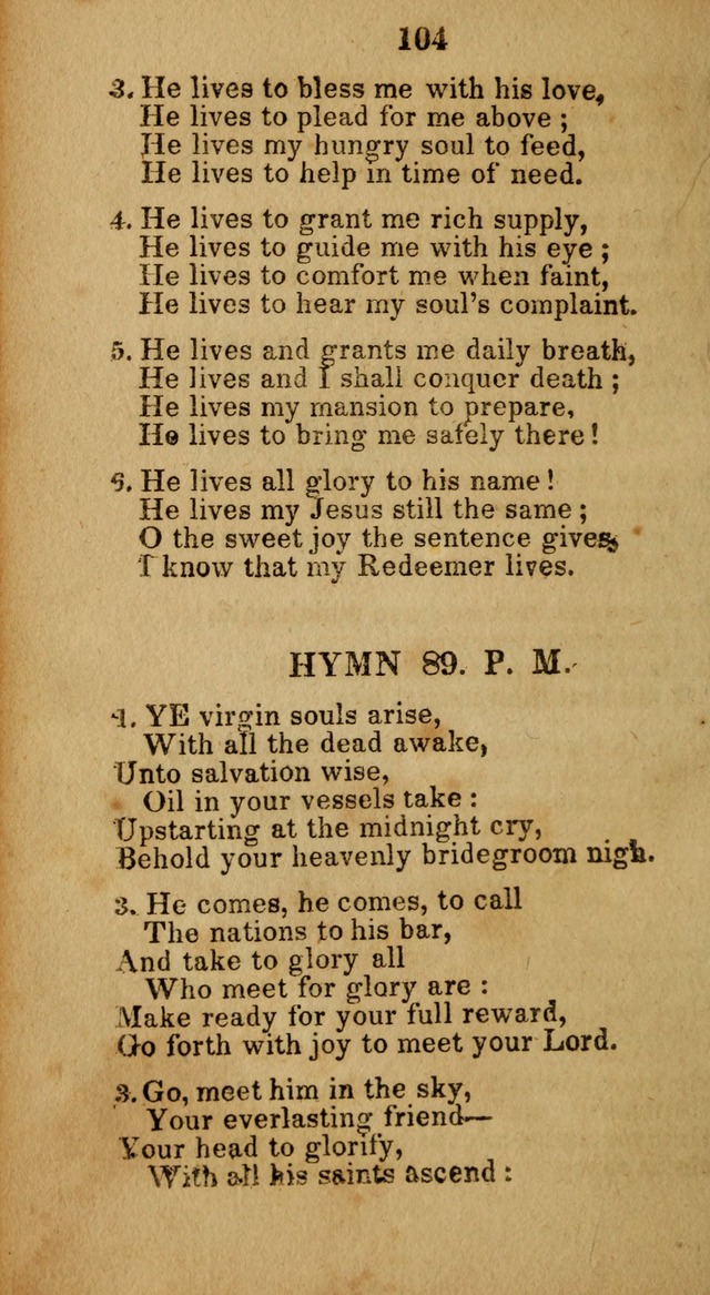 Social and Camp-meeting Songs, for the Pious (9th ed. enl.) page 104