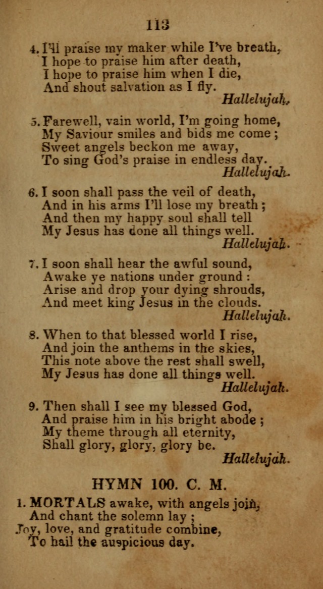 Social and Camp-meeting Songs, for the Pious (9th ed. enl.) page 113