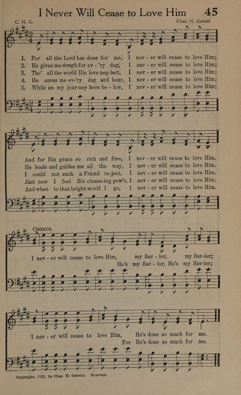 Songs of Conquest: for Use in Public Worship, Prayer Services, Camp Meetings, Evangelistic Campaigns, Young People