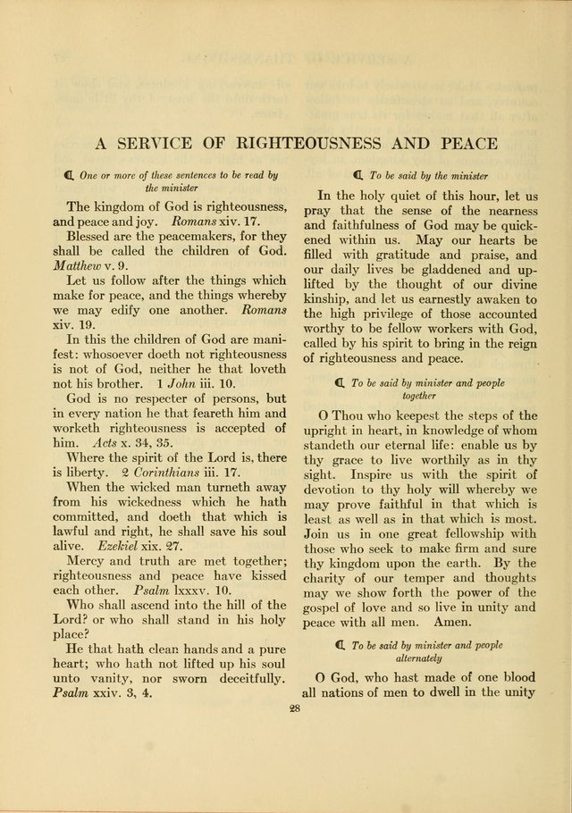 Services for Congregational Worship. The New Hymn and Tune Book page 28