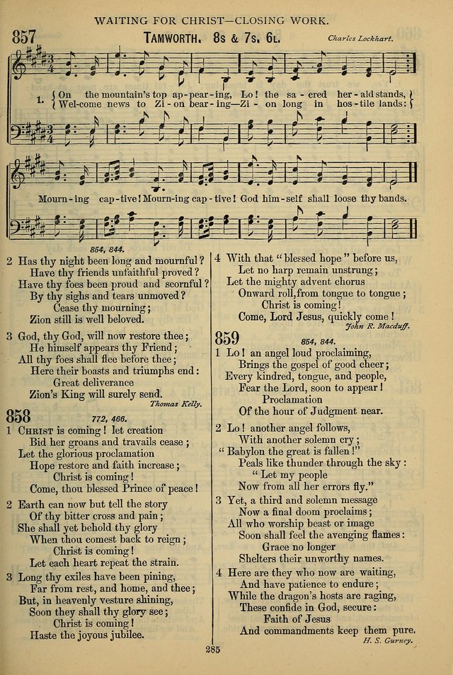 The Seventh-Day Adventist Hymn and Tune Book: for use in divine worship page 285