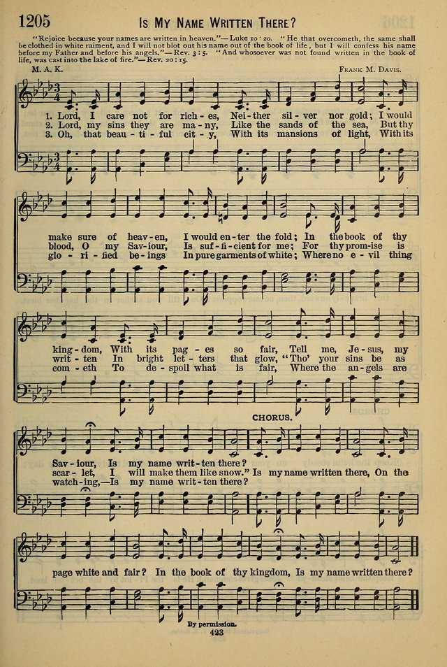 The Seventh-Day Adventist Hymn and Tune Book: for use in divine worship page 423