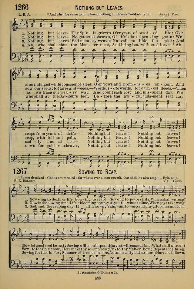 The Seventh-Day Adventist Hymn and Tune Book: for use in divine worship page 483