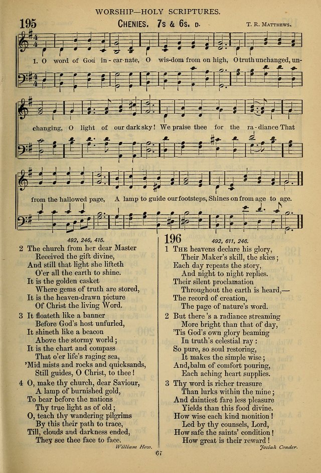 The Seventh-Day Adventist Hymn and Tune Book: for use in divine worship page 67