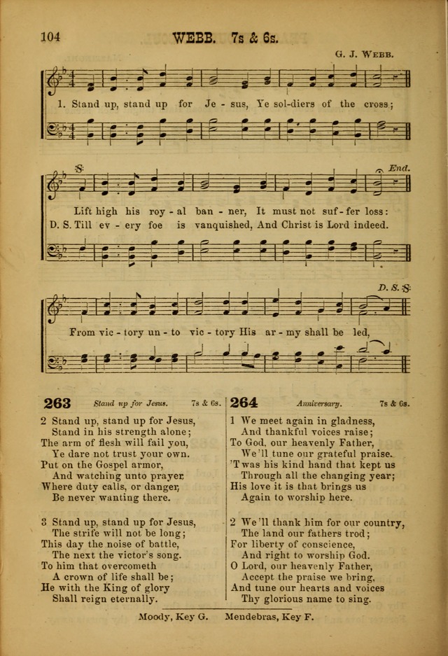 Songs of Devotion for Christian Assocations: a collection of psalms, hymns, spiritual songs, with music for chuch services, prayer and conference meetings, religious conventions, and family worship. page 104