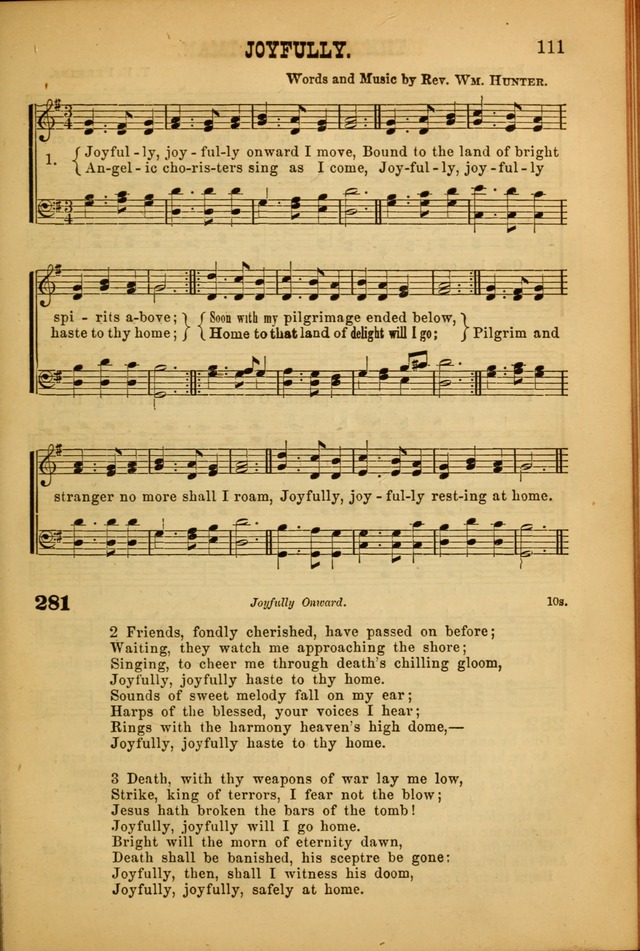 Songs of Devotion for Christian Assocations: a collection of psalms, hymns, spiritual songs, with music for chuch services, prayer and conference meetings, religious conventions, and family worship. page 111