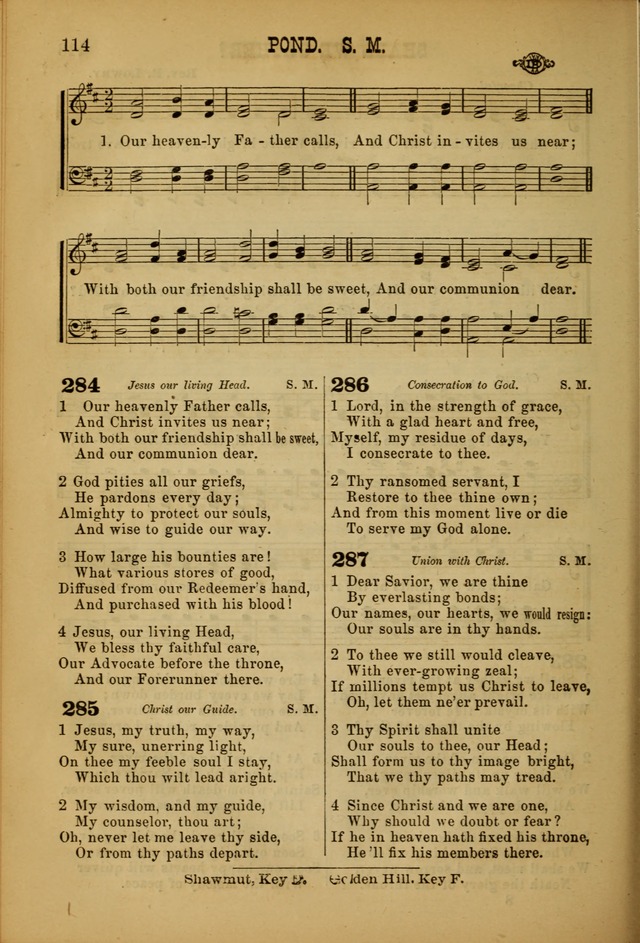 Songs of Devotion for Christian Assocations: a collection of psalms, hymns, spiritual songs, with music for chuch services, prayer and conference meetings, religious conventions, and family worship. page 114