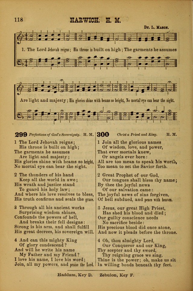 Songs of Devotion for Christian Assocations: a collection of psalms, hymns, spiritual songs, with music for chuch services, prayer and conference meetings, religious conventions, and family worship. page 118