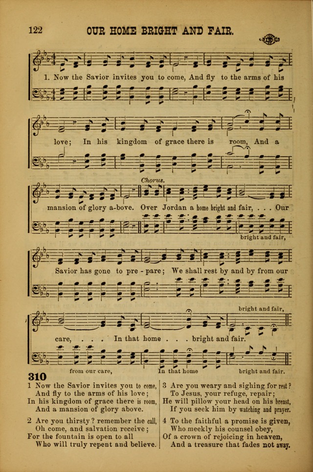 Songs of Devotion for Christian Assocations: a collection of psalms, hymns, spiritual songs, with music for chuch services, prayer and conference meetings, religious conventions, and family worship. page 122