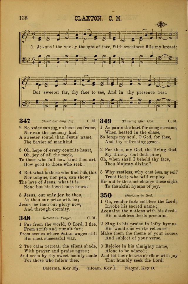 Songs of Devotion for Christian Assocations: a collection of psalms, hymns, spiritual songs, with music for chuch services, prayer and conference meetings, religious conventions, and family worship. page 138