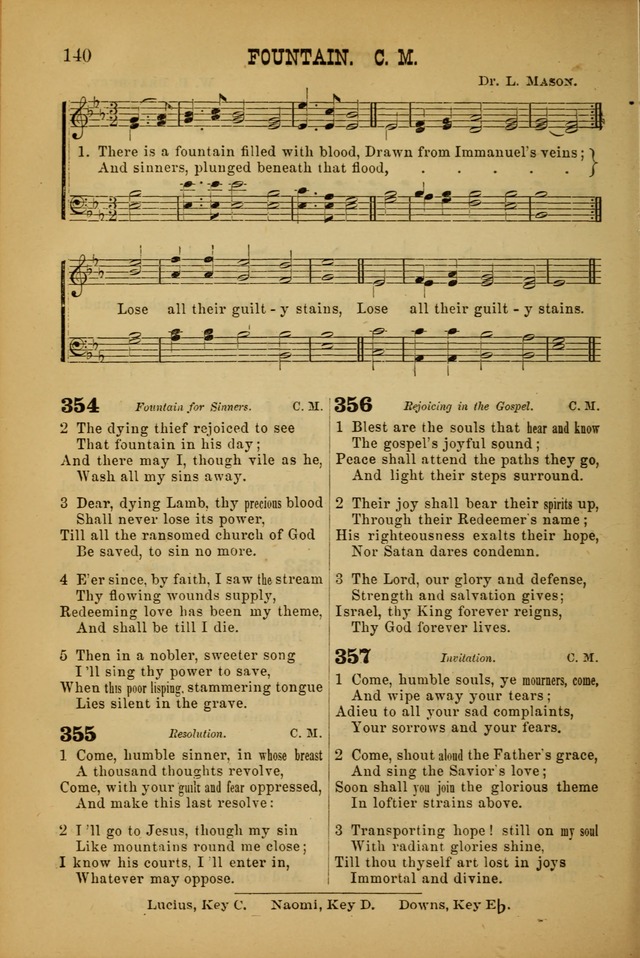 Songs of Devotion for Christian Assocations: a collection of psalms, hymns, spiritual songs, with music for chuch services, prayer and conference meetings, religious conventions, and family worship. page 140