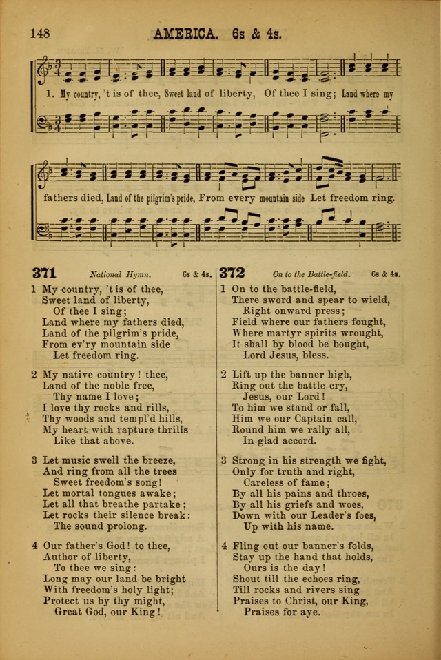 Songs of Devotion for Christian Assocations: a collection of psalms, hymns, spiritual songs, with music for chuch services, prayer and conference meetings, religious conventions, and family worship. page 148