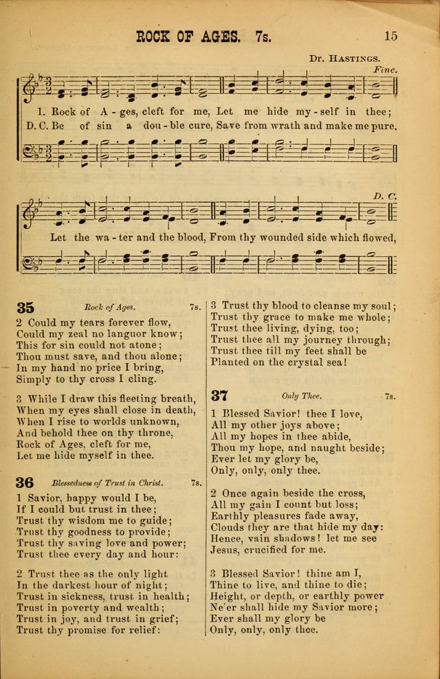 Songs of Devotion for Christian Assocations: a collection of psalms, hymns, spiritual songs, with music for chuch services, prayer and conference meetings, religious conventions, and family worship. page 15