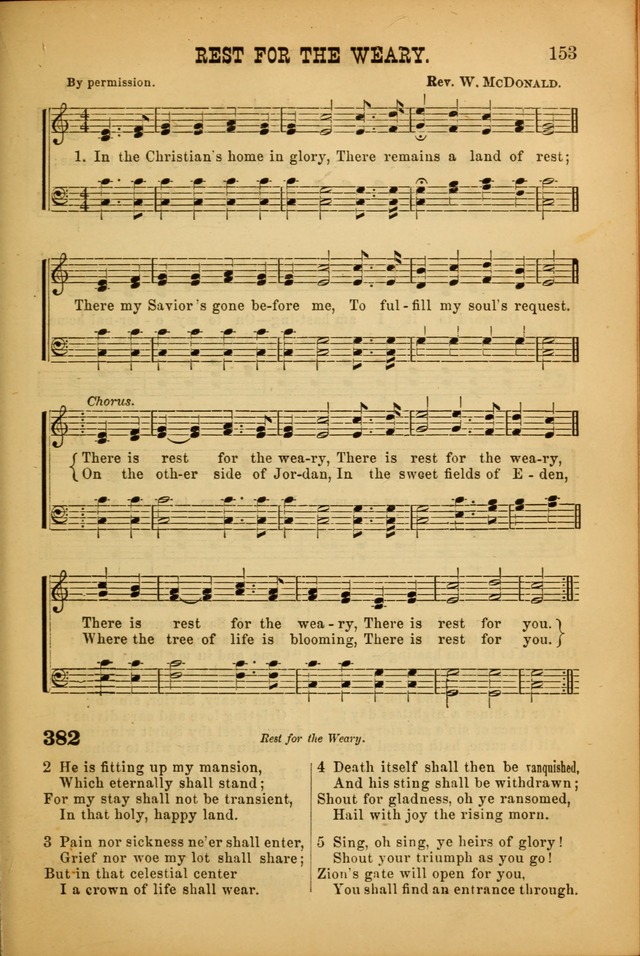 Songs of Devotion for Christian Assocations: a collection of psalms, hymns, spiritual songs, with music for chuch services, prayer and conference meetings, religious conventions, and family worship. page 153