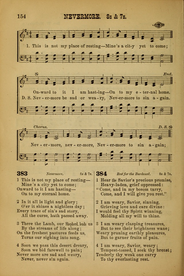 Songs of Devotion for Christian Assocations: a collection of psalms, hymns, spiritual songs, with music for chuch services, prayer and conference meetings, religious conventions, and family worship. page 154