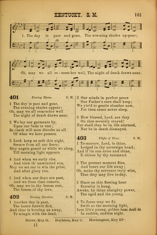 Songs of Devotion for Christian Assocations: a collection of psalms, hymns, spiritual songs, with music for chuch services, prayer and conference meetings, religious conventions, and family worship. page 161