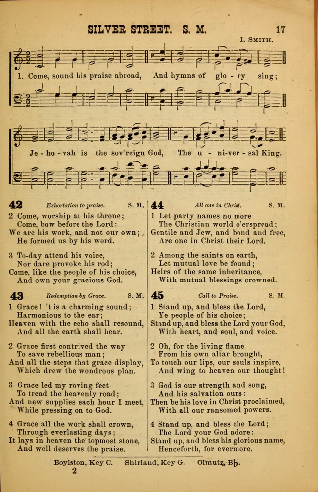 Songs of Devotion for Christian Assocations: a collection of psalms, hymns, spiritual songs, with music for chuch services, prayer and conference meetings, religious conventions, and family worship. page 17