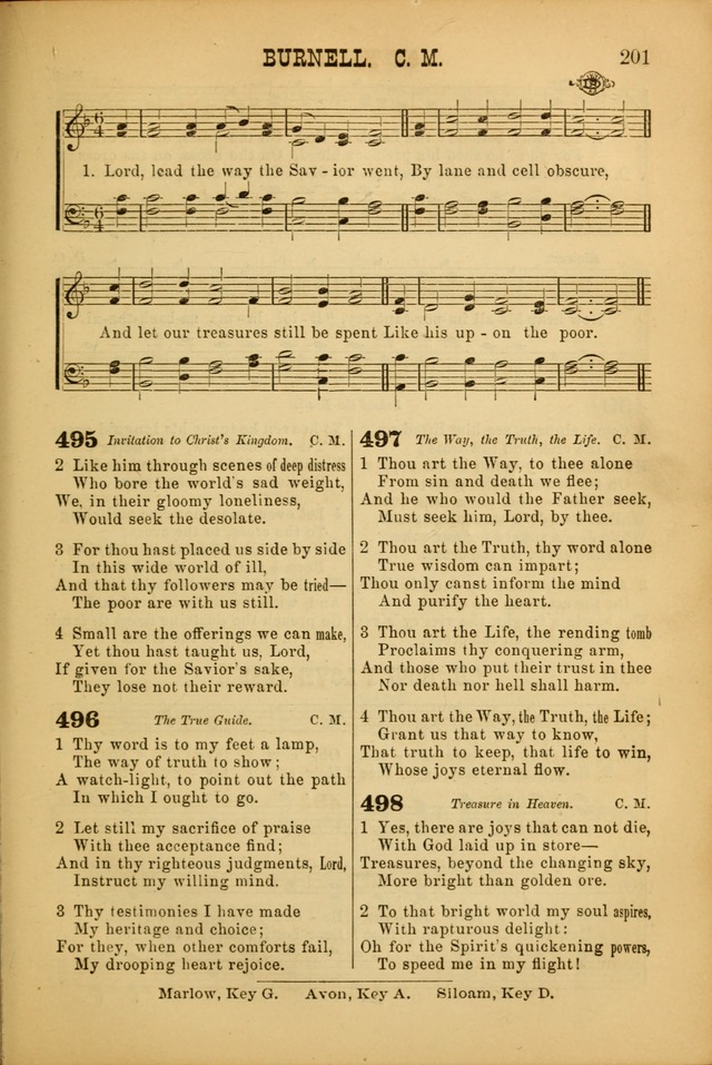 Songs of Devotion for Christian Assocations: a collection of psalms, hymns, spiritual songs, with music for chuch services, prayer and conference meetings, religious conventions, and family worship. page 201