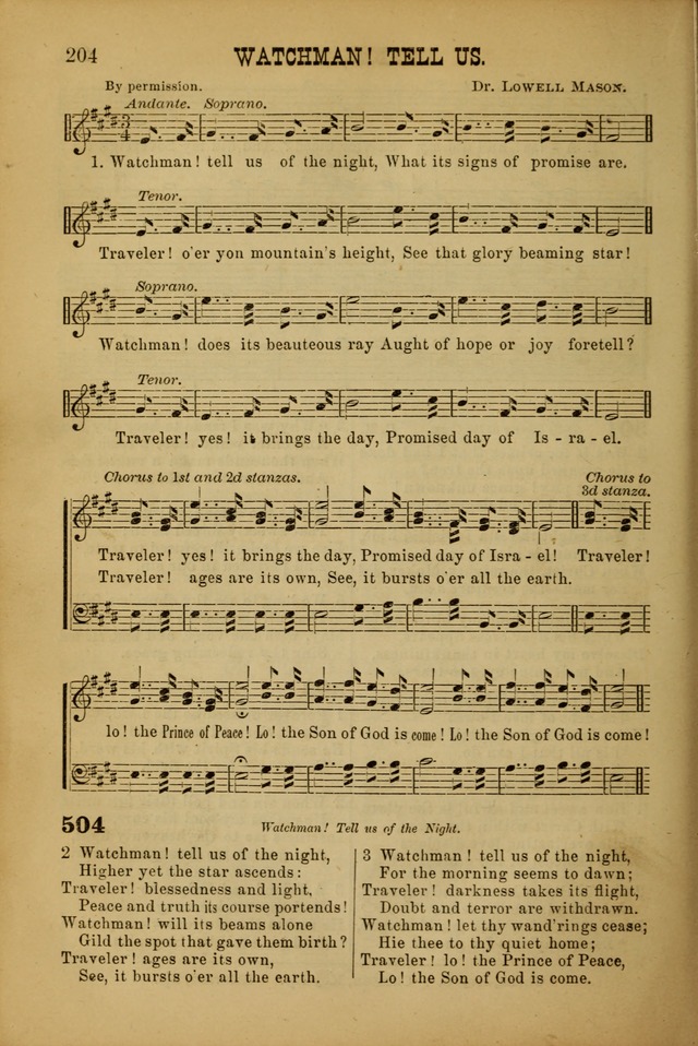 Songs of Devotion for Christian Assocations: a collection of psalms, hymns, spiritual songs, with music for chuch services, prayer and conference meetings, religious conventions, and family worship. page 204