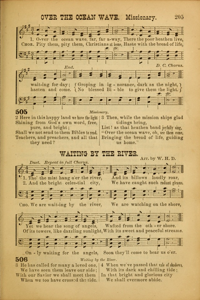 Songs of Devotion for Christian Assocations: a collection of psalms, hymns, spiritual songs, with music for chuch services, prayer and conference meetings, religious conventions, and family worship. page 205