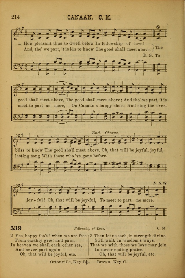 Songs of Devotion for Christian Assocations: a collection of psalms, hymns, spiritual songs, with music for chuch services, prayer and conference meetings, religious conventions, and family worship. page 214