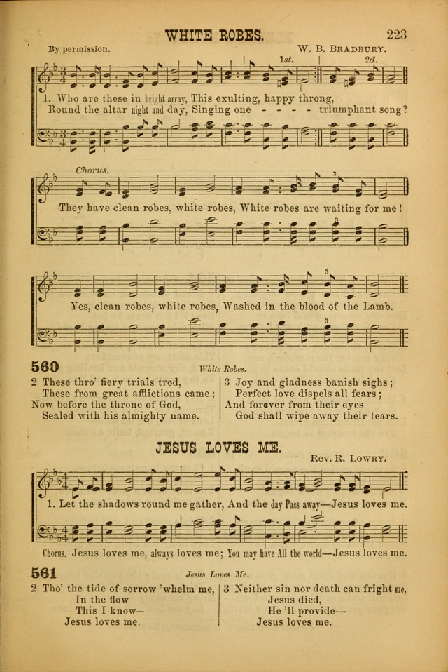 Songs of Devotion for Christian Assocations: a collection of psalms, hymns, spiritual songs, with music for chuch services, prayer and conference meetings, religious conventions, and family worship. page 223