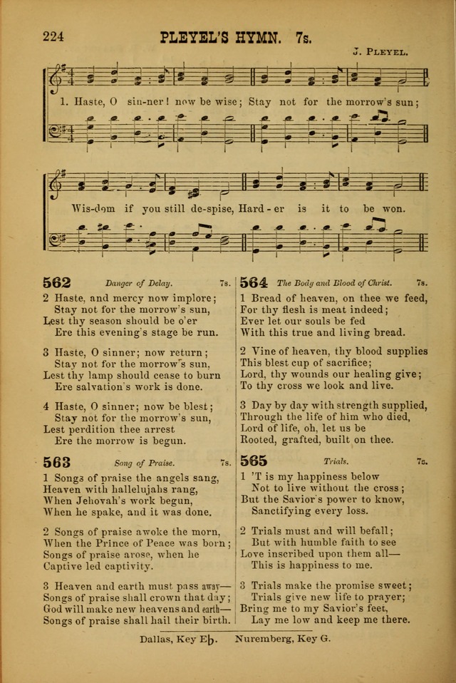 Songs of Devotion for Christian Assocations: a collection of psalms, hymns, spiritual songs, with music for chuch services, prayer and conference meetings, religious conventions, and family worship. page 224