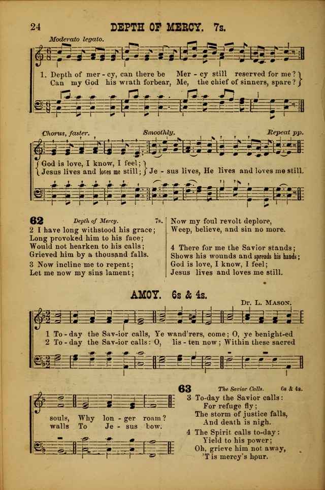 Songs of Devotion for Christian Assocations: a collection of psalms, hymns, spiritual songs, with music for chuch services, prayer and conference meetings, religious conventions, and family worship. page 24