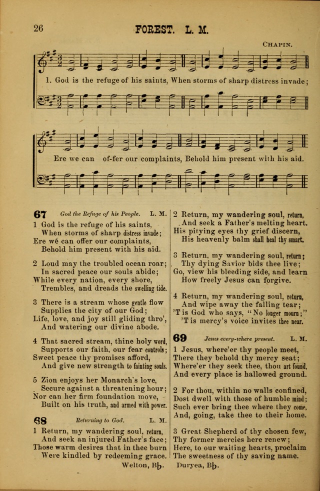 Songs of Devotion for Christian Assocations: a collection of psalms, hymns, spiritual songs, with music for chuch services, prayer and conference meetings, religious conventions, and family worship. page 26