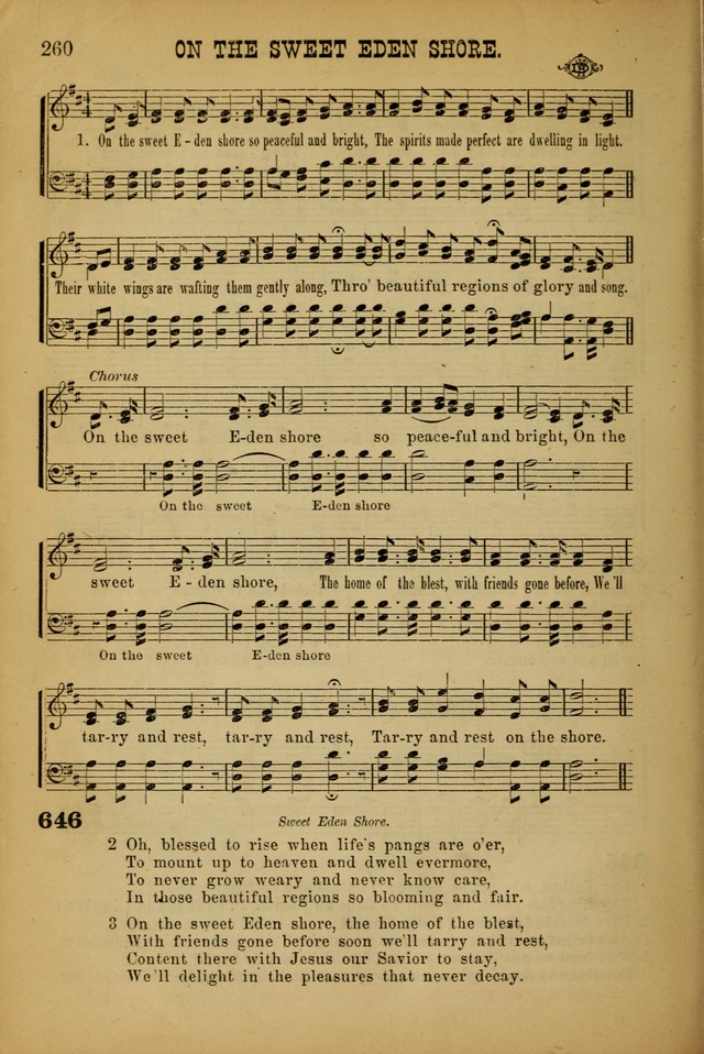 Songs of Devotion for Christian Assocations: a collection of psalms, hymns, spiritual songs, with music for chuch services, prayer and conference meetings, religious conventions, and family worship. page 260