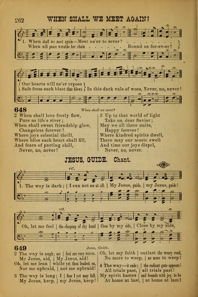 Songs of Devotion for Christian Assocations: a collection of psalms, hymns, spiritual songs, with music for chuch services, prayer and conference meetings, religious conventions, and family worship. page 262