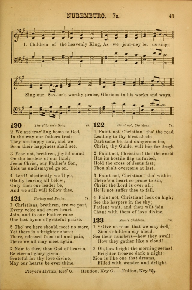 Songs of Devotion for Christian Assocations: a collection of psalms, hymns, spiritual songs, with music for chuch services, prayer and conference meetings, religious conventions, and family worship. page 45