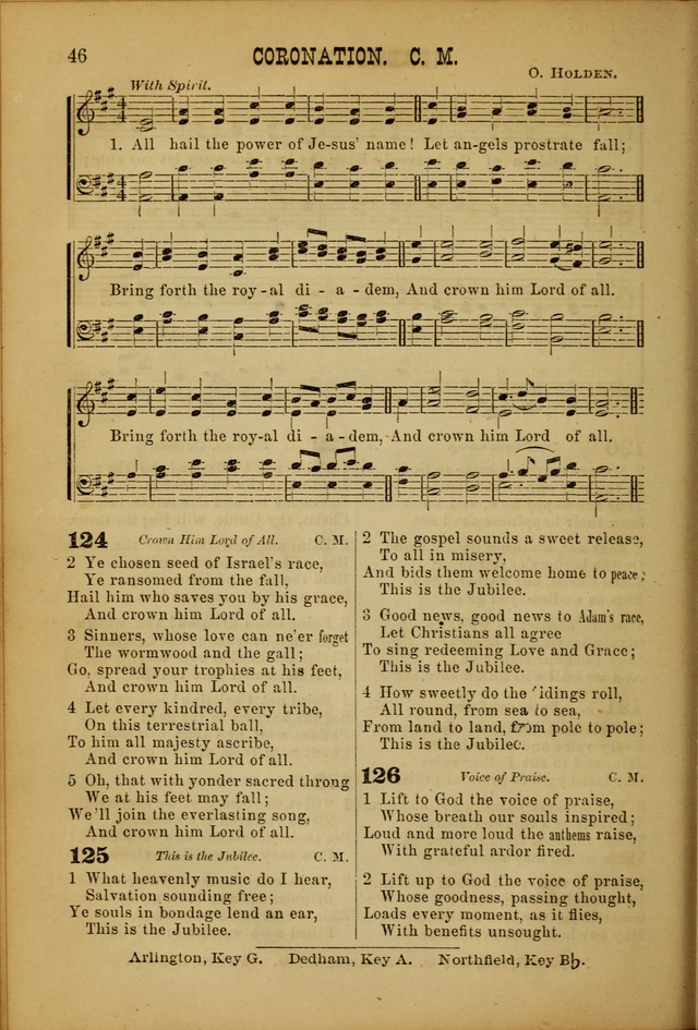 Songs of Devotion for Christian Assocations: a collection of psalms, hymns, spiritual songs, with music for chuch services, prayer and conference meetings, religious conventions, and family worship. page 46