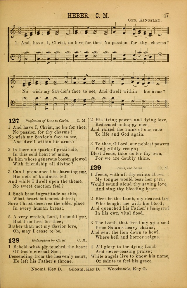 Songs of Devotion for Christian Assocations: a collection of psalms, hymns, spiritual songs, with music for chuch services, prayer and conference meetings, religious conventions, and family worship. page 47