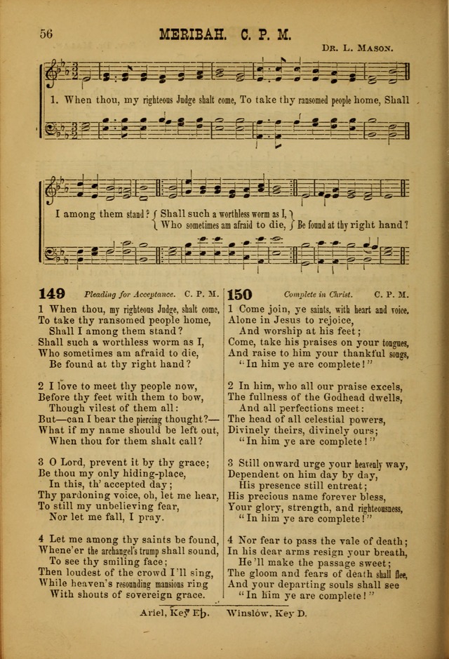 Songs of Devotion for Christian Assocations: a collection of psalms, hymns, spiritual songs, with music for chuch services, prayer and conference meetings, religious conventions, and family worship. page 56