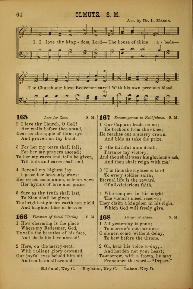 Songs of Devotion for Christian Assocations: a collection of psalms, hymns, spiritual songs, with music for chuch services, prayer and conference meetings, religious conventions, and family worship. page 64