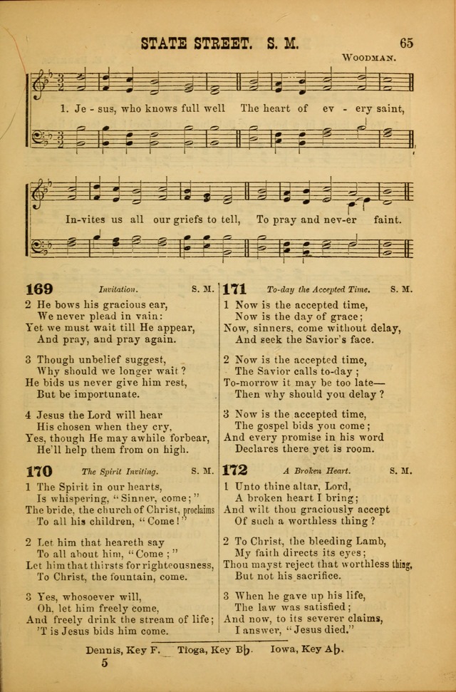 Songs of Devotion for Christian Assocations: a collection of psalms, hymns, spiritual songs, with music for chuch services, prayer and conference meetings, religious conventions, and family worship. page 65