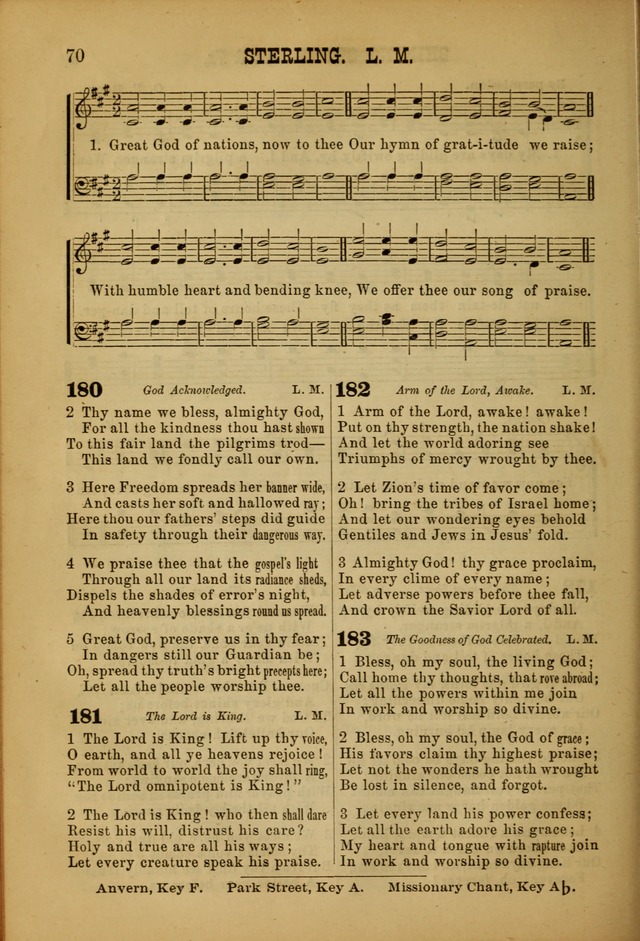 Songs of Devotion for Christian Assocations: a collection of psalms, hymns, spiritual songs, with music for chuch services, prayer and conference meetings, religious conventions, and family worship. page 70