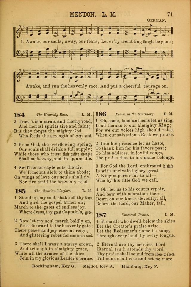 Songs of Devotion for Christian Assocations: a collection of psalms, hymns, spiritual songs, with music for chuch services, prayer and conference meetings, religious conventions, and family worship. page 71