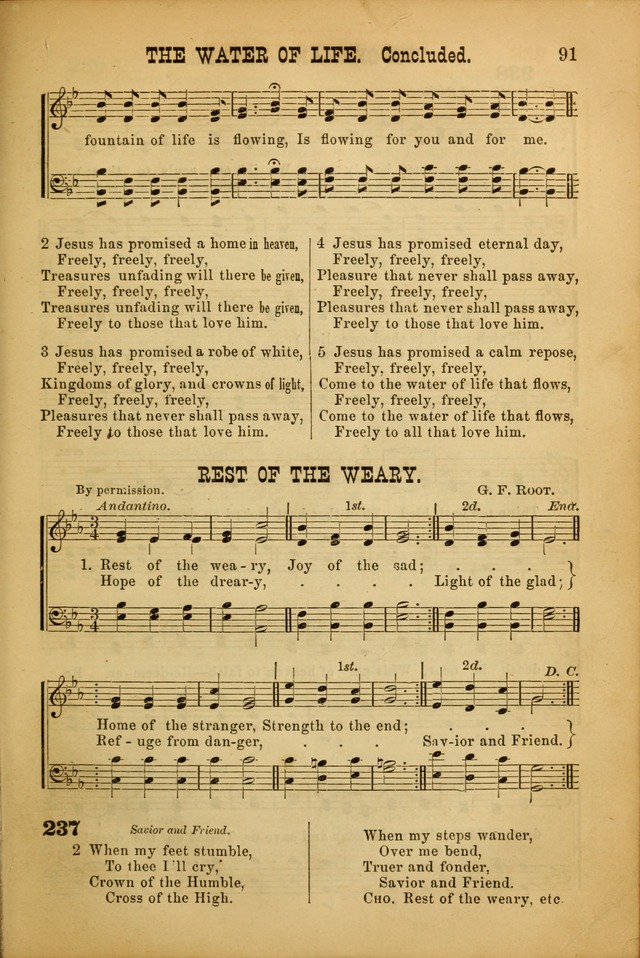 Songs of Devotion for Christian Assocations: a collection of psalms, hymns, spiritual songs, with music for chuch services, prayer and conference meetings, religious conventions, and family worship. page 91