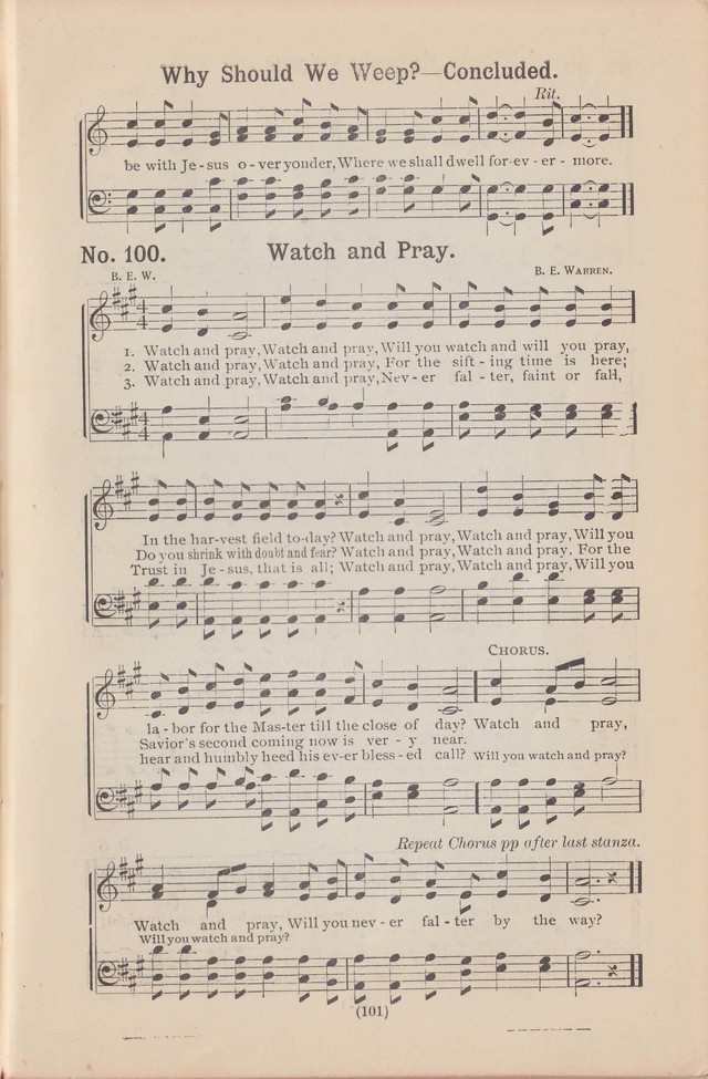 Salvation Echoes: a new collection of spiritual songs; hymning the tidings of full salvation page 101