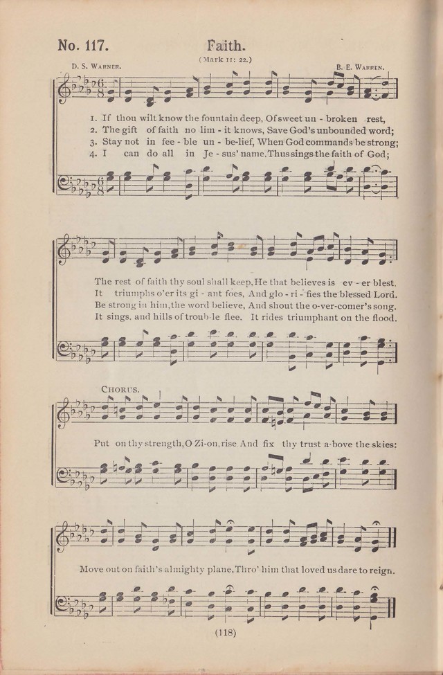 Salvation Echoes: a new collection of spiritual songs; hymning the tidings of full salvation page 118