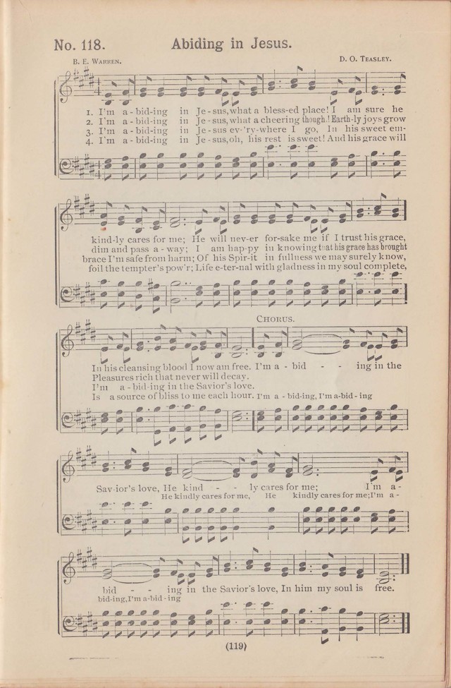 Salvation Echoes: a new collection of spiritual songs; hymning the tidings of full salvation page 119