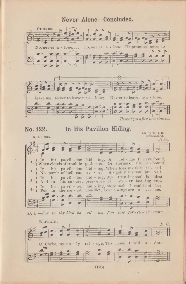 Salvation Echoes: a new collection of spiritual songs; hymning the tidings of full salvation page 123