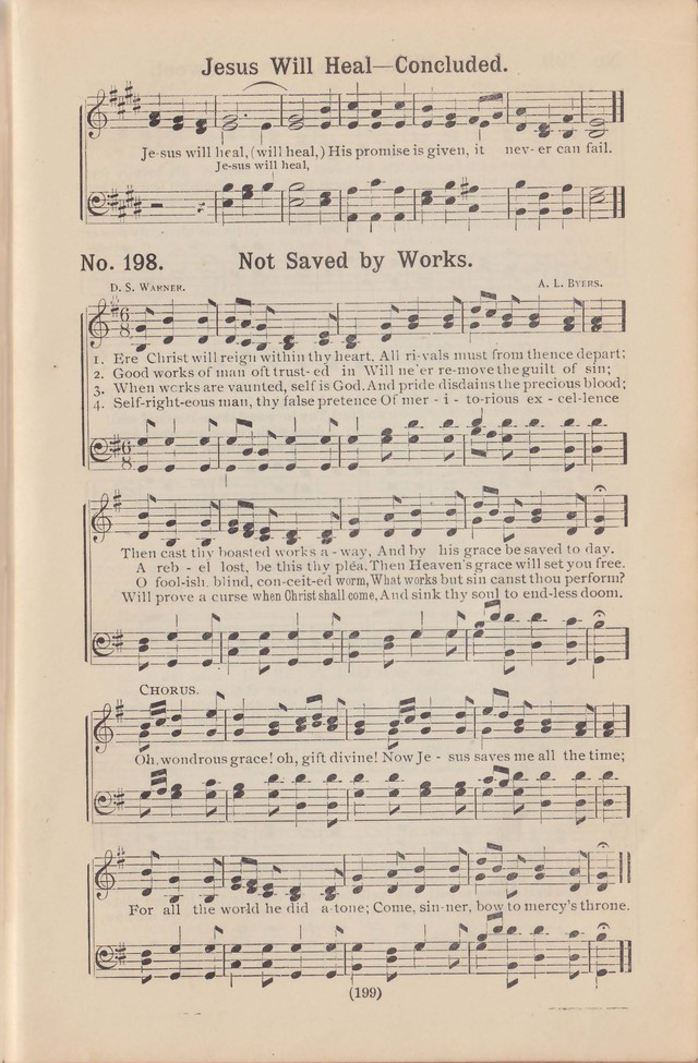 Salvation Echoes: a new collection of spiritual songs; hymning the tidings of full salvation page 199