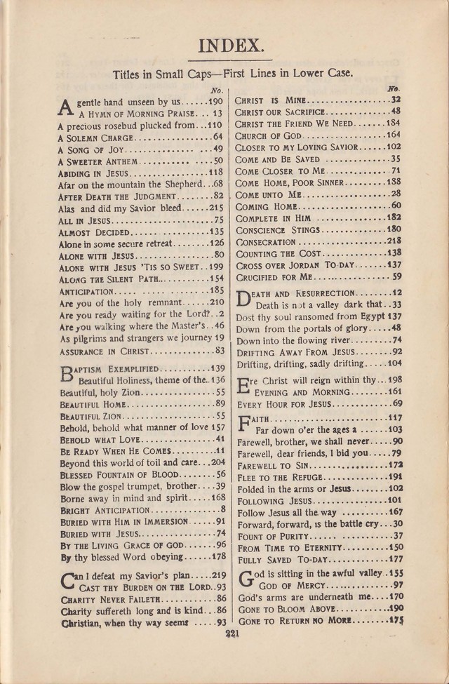 Salvation Echoes: a new collection of spiritual songs; hymning the tidings of full salvation page 221