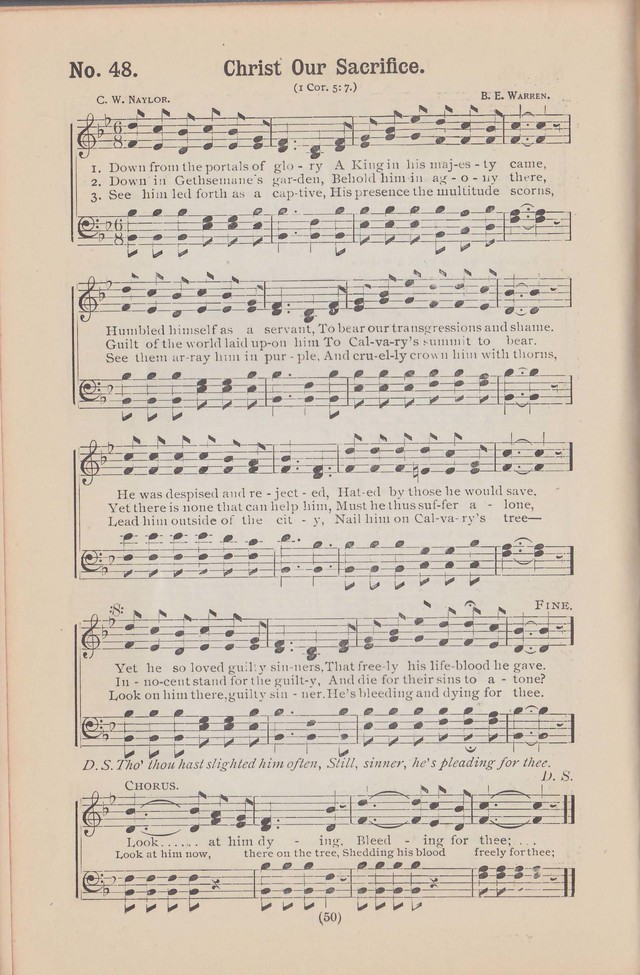 Salvation Echoes: a new collection of spiritual songs; hymning the tidings of full salvation page 50